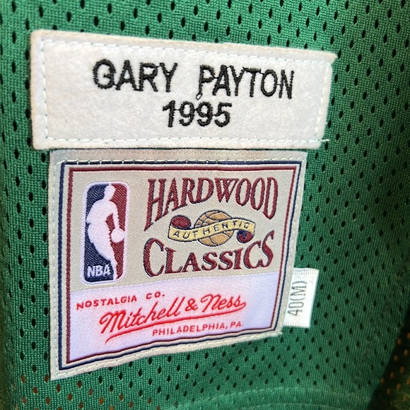 Throwback Mitchell & Ness NBA Seattle Super Sonic Gary Payton #20 Green Jersey - Picture 7 of 8